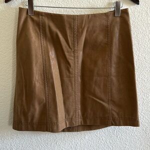Free people tan suede mini skirt